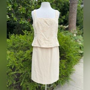 Badgley Mischka beaded camisole with skirt cocktail ensemble set - size 12